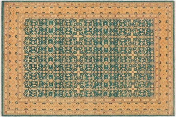 handmade Transitional Kafkaz Chobi Ziegler Lt. Green Nude Hand Knotted RECTANGLE 100% WOOL area rug 9 x 12